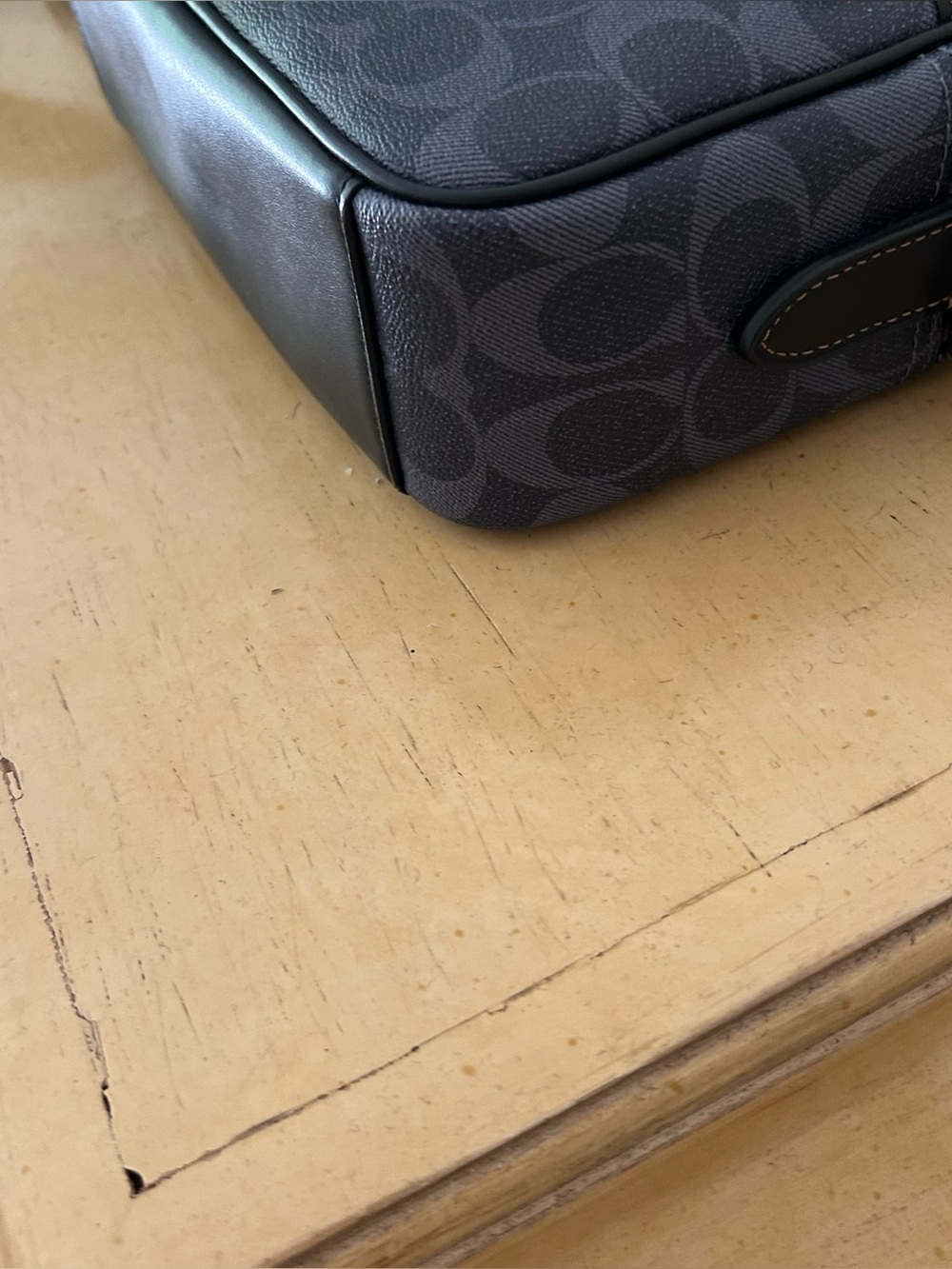 Coach graham denim blue crossbody blocked signature canvas, leather unisex bag - Picture 16 of 16